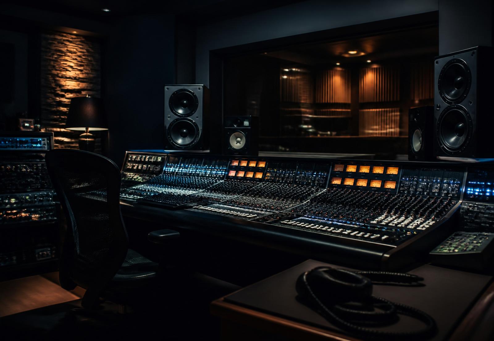 Professional recording studio mixing console